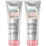L'Oreal Paris EverPure Glossing Shampoo & Conditioner Set - Sulfate-Free with Glycolic Acid for Shine & Smoothness