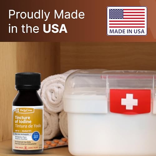 De La Cruz 2% Iodine First Aid Antiseptic Solution - 1 FL OZ