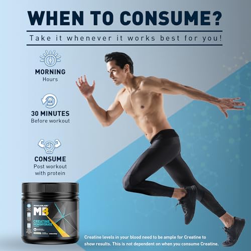 MuscleBlaze Creatine Monohydrate 250g (80 Servings) Unflavoured | Trustified Certified