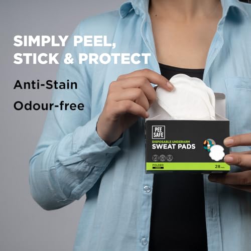 Pee Safe Disposable Underarm Sweat Pads - Absorbent & Odor-Control for Men & Women - 14 Pairs (28 Units)