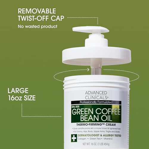 Advanced Clinicals Green Coffee Bean Oil Cream - 16 oz