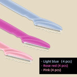 12 Pieces Eyebrow Razor for Women & Men - Dermaplaning Tool Kit with Safety Cover for Facial Hair Removal