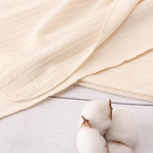 SYOSI Newborn 3-Piece Cotton Swaddle Set - Blanket, Hat & Headband