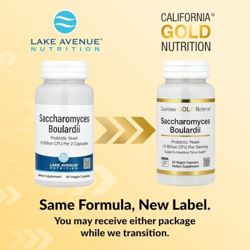 California Gold Nutrition Saccharomyces Boulardii, 5 Billion CFU, 60 Veggie Capsules