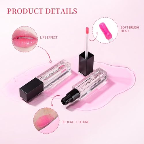 Color Changing Lip Gloss - Hydrating Lip Oil with Tinted Shine, Non-Greasy Plumping Lips Serum, Transparent Moisturizing Lips Balm for Women & Girls (Pink)