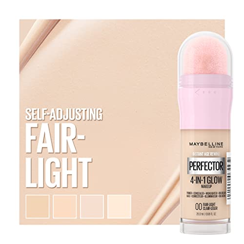 Maybelline Instant Age Rewind 4-In-1 Glow Makeup - Primer, Concealer, Highlighter & BB Cream, Fair/Light, 0.68 fl oz