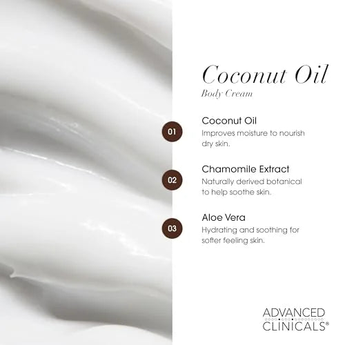 Advanced Clinicals Coconut Oil Cream - 16 oz