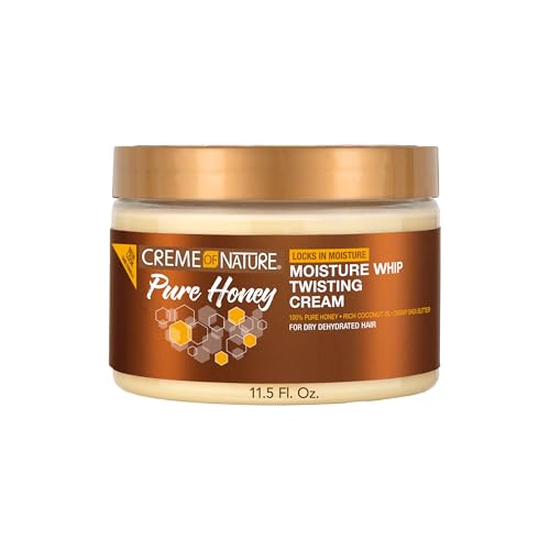 Creme of Nature Curl Cream - Pure Honey Moisture Whip Twisting Cream for Dry & Dehydrated Hair - 11.5 Fl Oz