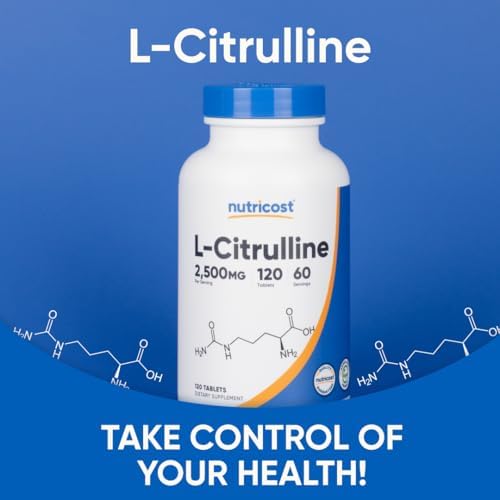 Nutricost L-Citrulline 2500mg - Powerful Muscle Support Supplement, 120 Tablets