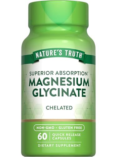 Nature's Truth Magnesium Glycinate 665mg - 60 Capsules - High Absorption Chelated Formula - Non-GMO & Gluten Free