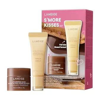 LANEIGE S'mores Kisses Lip Set: Chocolate Lip Sleeping Mask & Vanilla Lip Glowy Balm
