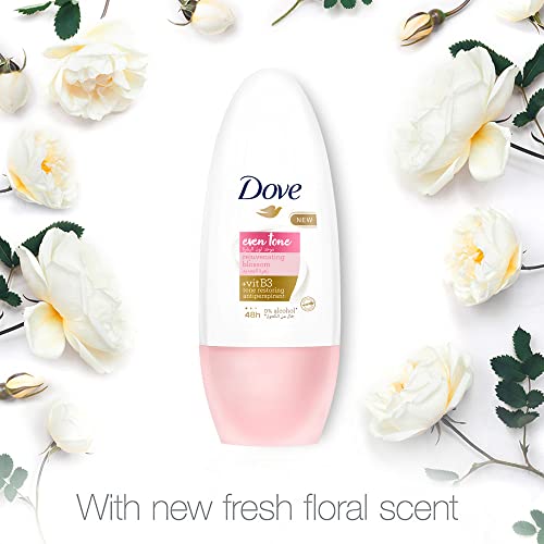 Dove Even Tone Antiperspirant Deodorant Roll-On - Rejuvenating Blossom - 48h Protection - 50ml