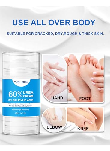 60% Urea & 2% Salicylic Acid Foot Cream – Intensive Moisturizer for Cracked Heels & Rough Skin (40g)