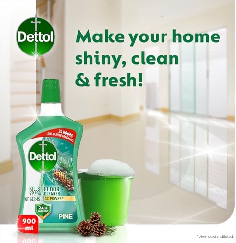 Dettol Pine Antibacterial Power Floor Cleaner (900ml) - 3x Cleaning Power