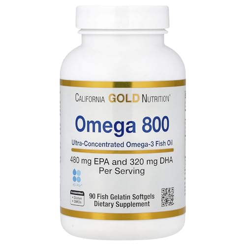 California Gold Nutrition Omega 800 Fish Oil - 1000mg, 90 Gelatin Softgels