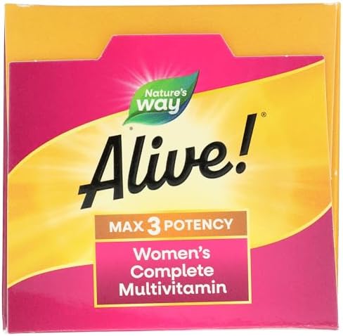 Nature's Way Alive! Max3 Potency Women's Complete Multivitamin, Supports Energy Metabolism, Heart & Bone Health*, with B-Vitamins Including Methylated B12 and Folate, 90 Tablets (Packaging May Vary)
