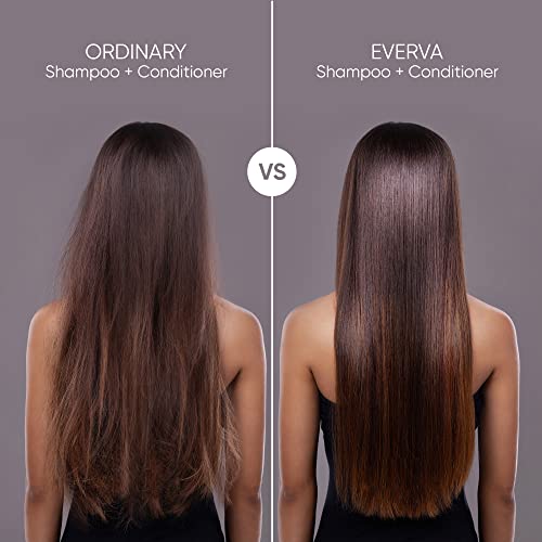 Sulfate Free Daily Nourishing Shampoo and Conditioner Set with Keratin, Brahmi & Argan Oil - 250ml each