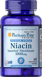 Puritan's Pride Flush-Free Niacin Inositol Nicotinate 1000mg - 60 Capsules for Heart Health