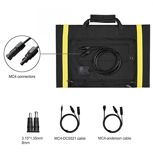 LensunSolar 200W Foldable Solar Panel with Leg Support - Goal Zero Compatible