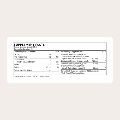 THORNE Collagen Plus Powder with Nicotinamide Riboside for Skin & Longevity, 496g