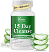 15 Day Cleanse Gut Support, Detox for Men & Women, All Natural Colon Cleanser for Bloating and Constipation Relief, Extra Calorie Loss with Healthy Probiotics - 30 Capsules