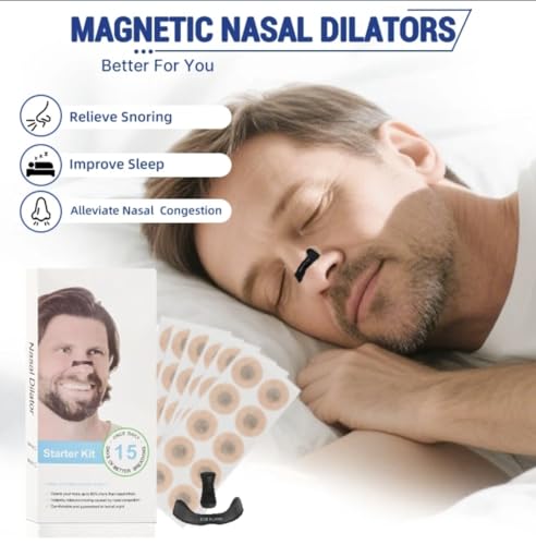 Breathing Nasal Strips – Magnetic Snore Relief for Better Sleep, 30-Day Supply