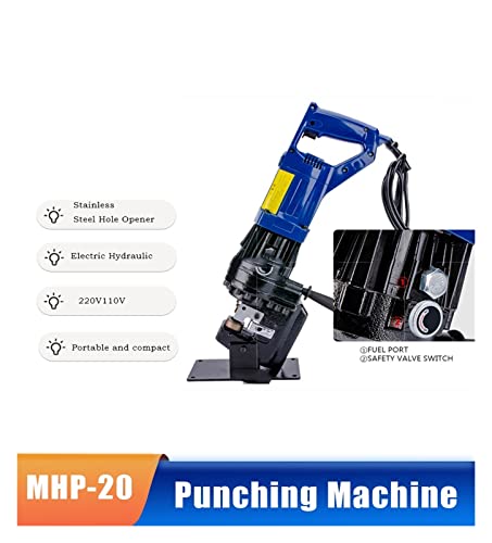 MHP-20 Portable Electric Hydraulic Punching Machine - Stainless Steel Hole Opener & Drilling Tool