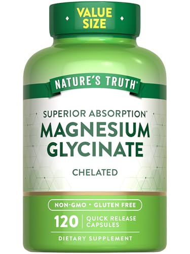 Nature's Truth Magnesium Glycinate 200mg - Chelated Mineral Supplement (120 Caps)