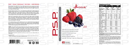 Metabolic Nutrition PSP PreWorkout 672g Fruit Punch - Zero Sugar Caffeine Free Physique Stimulating Formula
