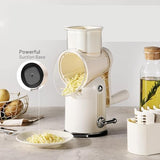 5-in-1 Manual Rotary Grater & Vegetable Slicer - Suction Base & 5 Blades