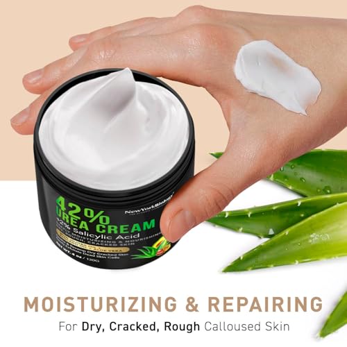 New York Biology 42% Urea Cream with 2% Salicylic Acid - Moisturizing Foot Cream for Dry Cracked Heels & Calloused Feet - 4 oz