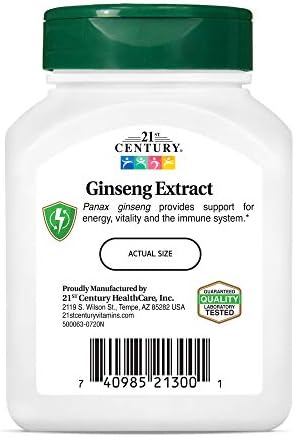 Ginseng Extract Vegetarian Capsules - 60 Count