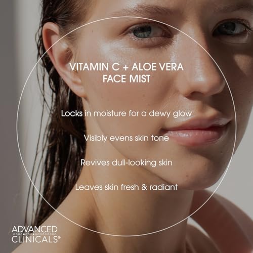Advanced Clinicals Vitamin C Ferulic Acid Glow Face Mist Spray | Antioxidant Mist for Brightening & Hydration