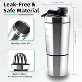 OSHIMA 700ml Protein Shaker Bottle with Button Lid, Stainless Steel Gym Bottle