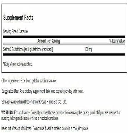 Swanson Reduced L-Glutathione 100 Mg,100 Capsules .