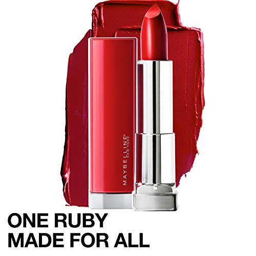 Maybelline Color Sensational Made for All Lipstick - Ruby For Me, Hydrating Red Lip Color, 1 Count