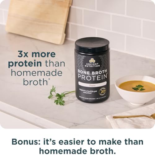 Ancient Nutrition Bone Broth Protein - Pure - Supports Joint & Gut Health