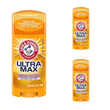 ARM & HAMMER Deodorant Ultra Powder Fresh - 2.6oz Solid (3 Pack) - Long-Lasting Odor Protection