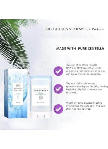 Lightweight Sunscreen Stick SPF50+ PA+++, No Sticky Refreshing Sun Stick for All Skin Types
