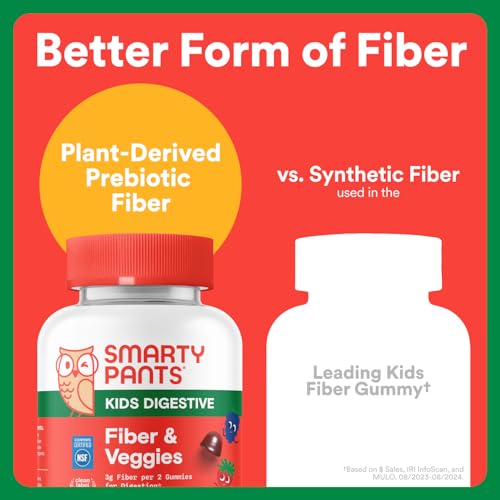 SmartyPants Kids Fiber & Veggies Gummies - Mixed Berry, 60 Count