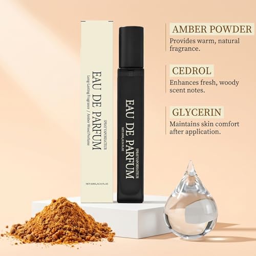 Amber Wood Perfume Spray 10ml - Long-Lasting Natural Fragrance for Daily Use