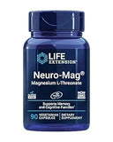 Life Extension Neuro-mag Magnesium L-threonate, Magtein, Magnesium Supplement, Brain Health, Memory & Attention, Gluten Free, Vegetarian, Non-GMO, 90 Vegetarian Capsules