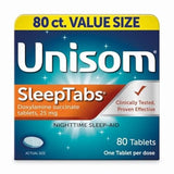 Unisom SleepTabs Nighttime Sleep-Aid Tablets, 80 Count (2 Pack)