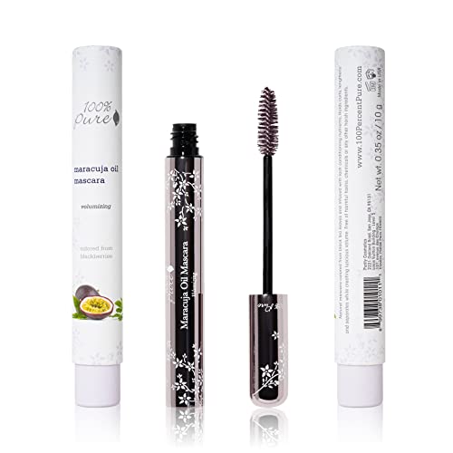 100% PURE Maracuja Oil Mascara for Voluminous, Lengthening Lashes - Blackberry (0.35 oz)