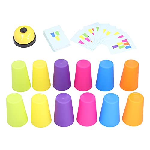 NIBEMINENT Stacking Cups: Educational Picture Card Game for Toddlers