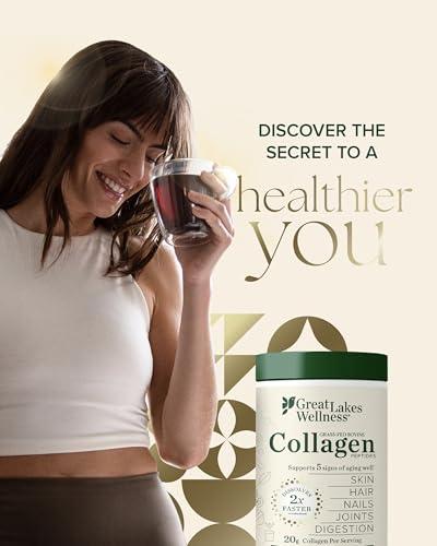 Great Lakes Wellness Bovine Collagen Peptides Powder (32 oz) - Unflavored Hydrolyzate for Skin, Hair & Joint Health