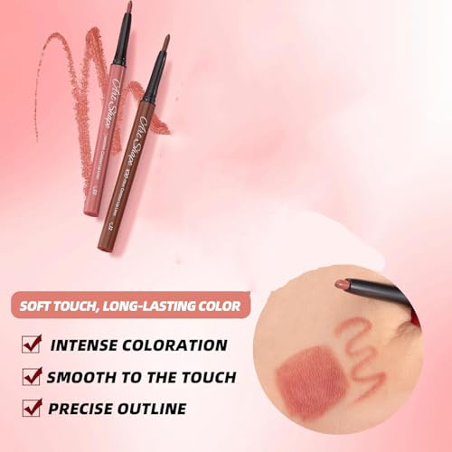 12 Colors Matte Velvet Lip Liner Set - Long Lasting Waterproof Lipstick Pencil