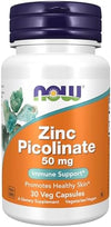 Now Foods Supplements Zinc Picolinate 50 Mg Supports Enzyme Functions Immune Support 30 Veg Capsules