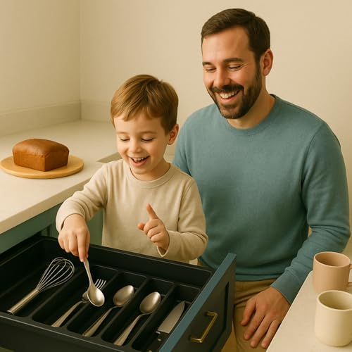 Expandable Kitchen Utensil Organizer - 8 Compartments