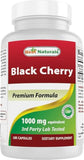 Best Naturals Black Cherry 1000mg - Antioxidant & Joint Health Support, 180 Capsules